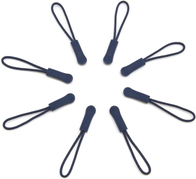 Ruidee 50 Pieces Zipper Pulls Zipper Tabs Zipper Pull Cord Extender Replacement Zipper Pulls for Backpacks, Jackets, Luggage, Purses, Handbags（Dark Blue） - Image 4